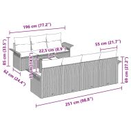 Градински Софа Комплект с възглавница 8 pcs Бежово полиратан