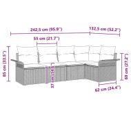 Градински Софа Комплект с възглавница 5 pcs полиратан