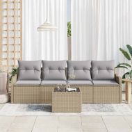 Градински Софа Комплект Бежово полиратан