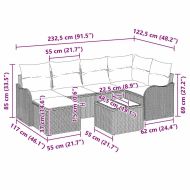 Градински Софа Комплект с възглавница 7 pcs Бежово Полиратан