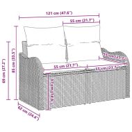 Градински Софа Комплект 8 pcs Сив полиратан