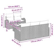 Градински Софа Комплект Кафяво 55 x 55 x 37 см полиратан
