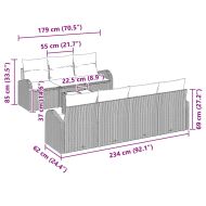 Градински Софа Комплект Светлосиво 55 x 55 x 37 см полиратан