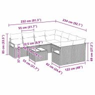 Комплект дивани с възглавница 9 pcs Кафяв и Кремав полиратан