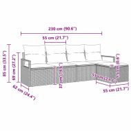 Комплект дивани 5 pcs Кафяво полиратан