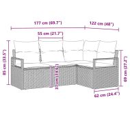 Комплект дивани 4 pcs Кафяво полиратан