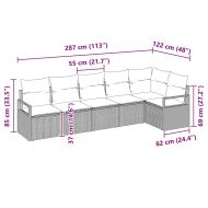 Комплект дивани 6 pcs Бежово полиратан
