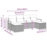 Комплект дивани 6 pcs Кафяво полиратан