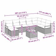 Комплект дивани с възглавница 9 pcs Бежово полиратан