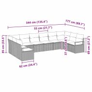 Комплект дивани с възглавница 10 pcs Черно полиратан