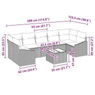 Комплект дивани с възглавница Сив 55 x 55 x 37 см полиратан
