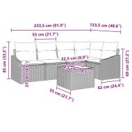 Комплект дивани с възглавница 6 pcs Бежово полиратан