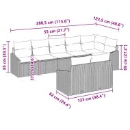 Комплект дивани с възглавница 8 pcs Бежово полиратан