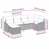 Комплект дивани с възглавница 6 pcs Черно полиратан