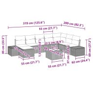 Градински Софа Комплект с възглавница 9 pcs полиратан