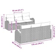 Градински Софа Комплект с възглавница 7 pcs Бежово полиратан