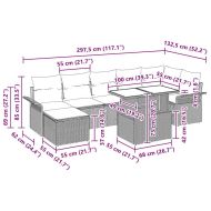 Градински Софа Комплект 8 pcs Светлосиво Полиратан