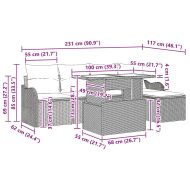 Комплект за сядане на открито 6 pcs Черно Полиратан