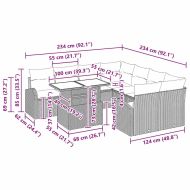 Градински Софа Комплект със съхранение 9 pcs Черно полиратан