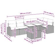 Градински Софа Комплект със съхранение 7 pcs Черно полиратан