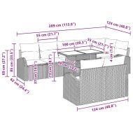 Градински Софа Комплект със съхранение 9 pcs Сив полиратан
