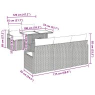 Градински Софа Комплект 6 pcs Светлосиво полиратан