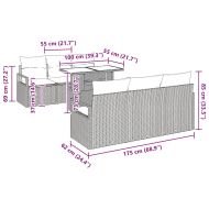Градински Софа Комплект със съхранение 7 pcs Черно полиратан