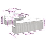 Градински Софа Комплект 8 pcs Черен и кремав полиратан