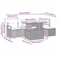 Градински Софа Комплект с възглавница 6 pcs Кафяво и кремаво
