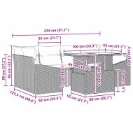 Градински Софа Комплект 7 pcs Кафяв и Кремав полиратан