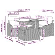 Градински Софа Комплект 5 pcs Бежов и Светло Сив полиратан