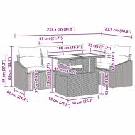 Градински Софа Комплект с възглавница със съхранение 6 pcs Сив