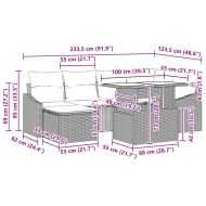 Градински Софа Комплект с възглавница 7 pcs бежово и светлосиво