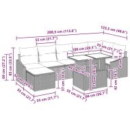 Градински Софа Комплект 8 pcs Бежов и Светло Сив полиратан