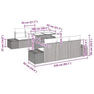 Комплект дивани с възглавница 7 pcs Кафяв и Кремав полиратан