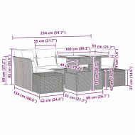 Комплект дивани с възглавница 7 pcs Кафяв и Кремав полиратан