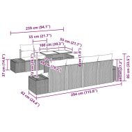 Комплект дивани с възглавница 8 pcs Черно полиратан