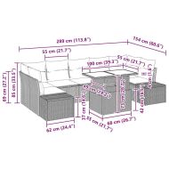 Комплект дивани с възглавница 8 pcs Черно полиратан
