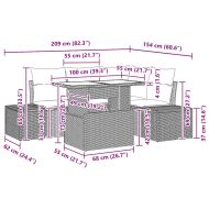 Градински Софа Комплект 5 pcs Светлосиво полиратан