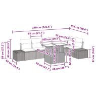 Градински Софа Комплект с възглавница 7 pcs Черно