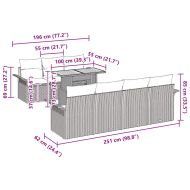 Градински Софа Комплект с възглавница 8 pcs Черно