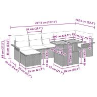 Градински Софа Комплект 8 pcs Бежов и кремав полиратан