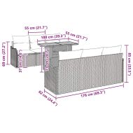 Градински Софа Комплект 7 pcs Бежов и Светло Сив полиратан