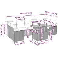 Градински Софа Комплект 8 pcs Бежов и Светло Сив полиратан