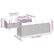 Градински Софа Комплект с възглавница 7 pcs бежово и кремаво