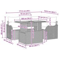 Градински Софа Комплект 5 pcs Бежов и Светло Сив полиратан