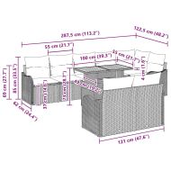 Градински Софа Комплект с възглавница 9 pcs Черно