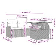 Градински Софа Комплект 5 pcs Черно и кремаво