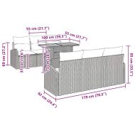Градински Софа Комплект с възглавница 7 pcs Черно