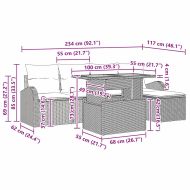 Градински Софа Комплект с възглавница 6 pcs Черно и кремаво